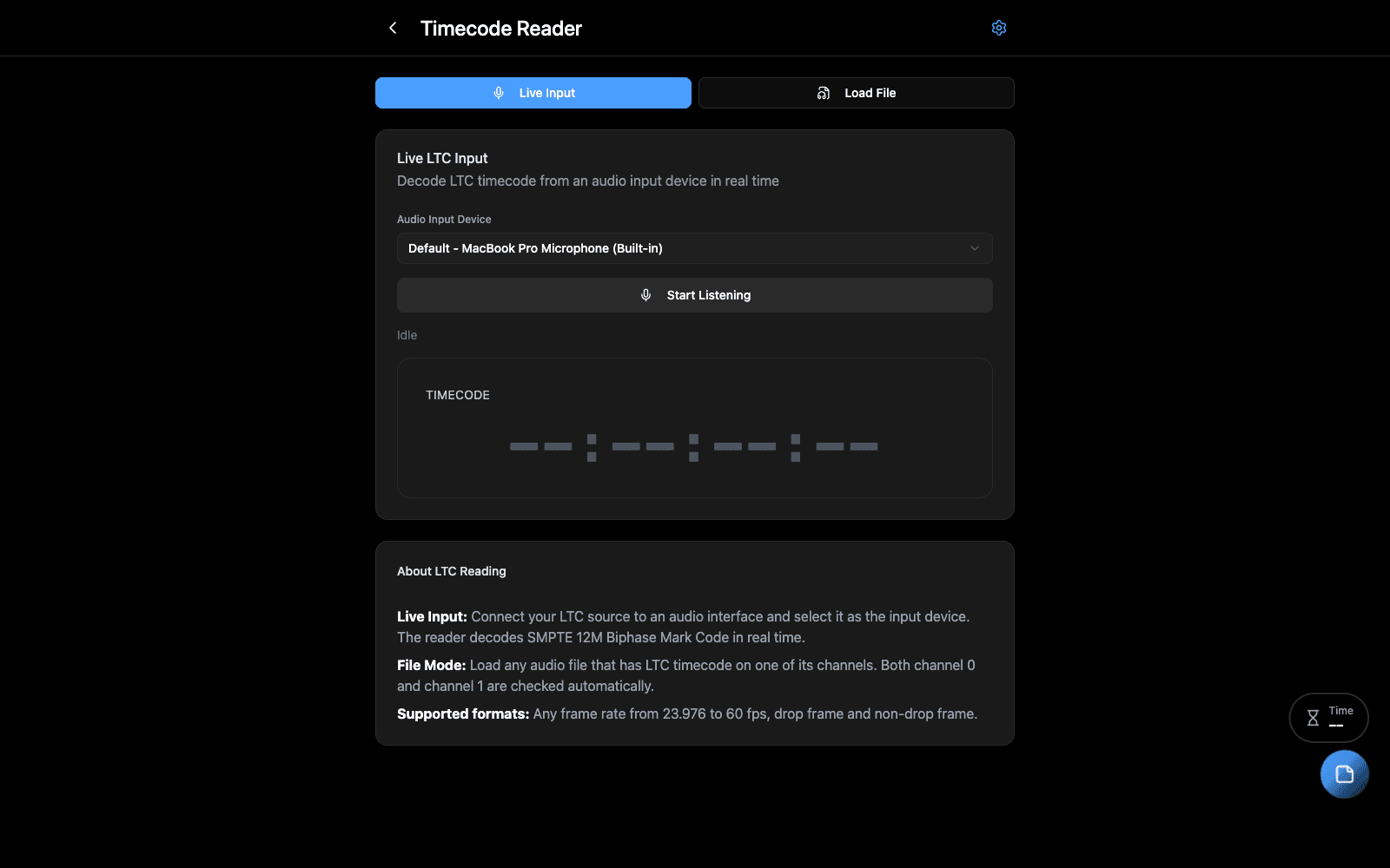 Timecode Reader