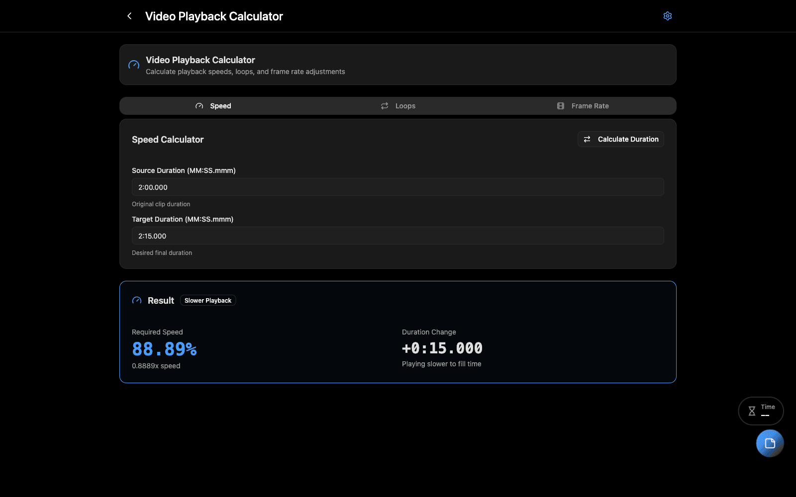 Video Playback Calculator