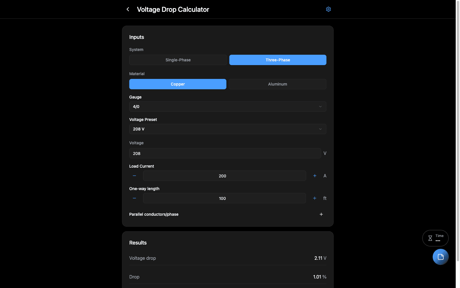 Voltage Drop Calculator